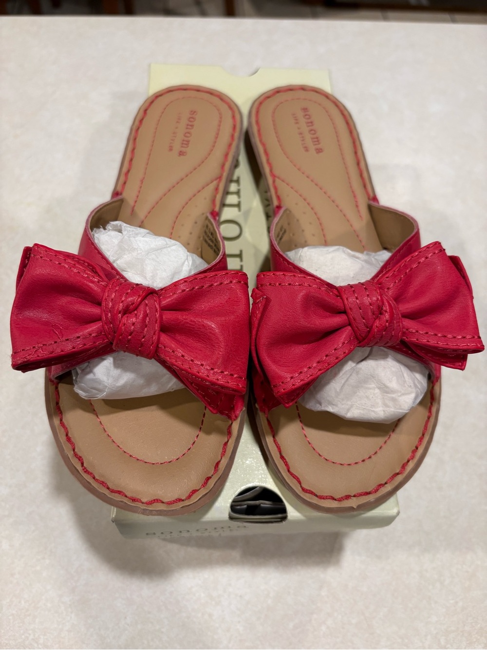 Sonoma Women’s Fuchsia Bow Slide Mules women’s size 7.5 sandals